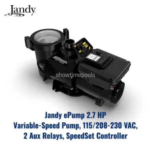 JANDY ePump 2.7 HP Variable-Speed Pump, 115/208-230 VAC, 2 Aux Relays, SpeedSet Controller